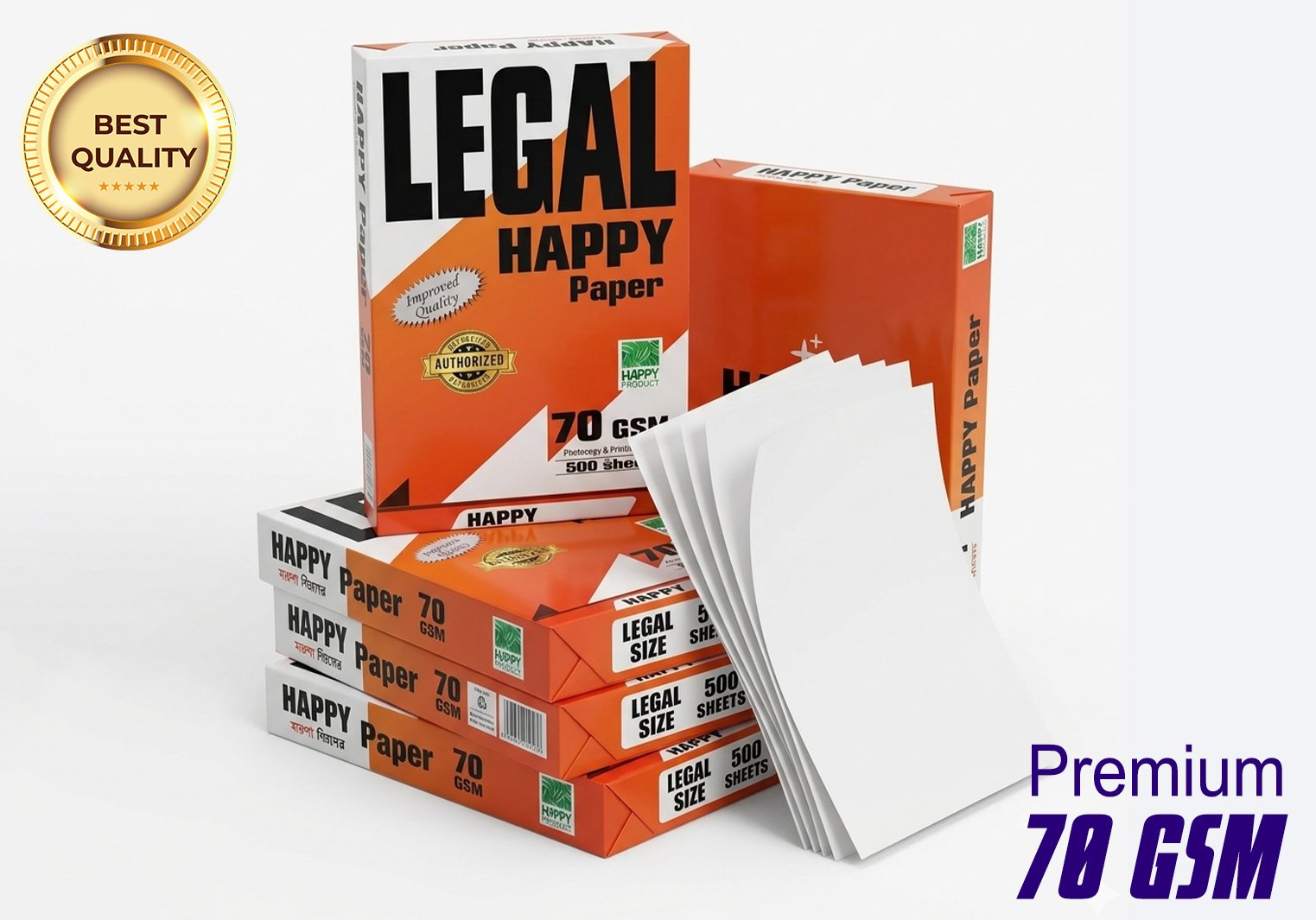 Legal Size Offset Paper- 70 GSM (500 Sheets)