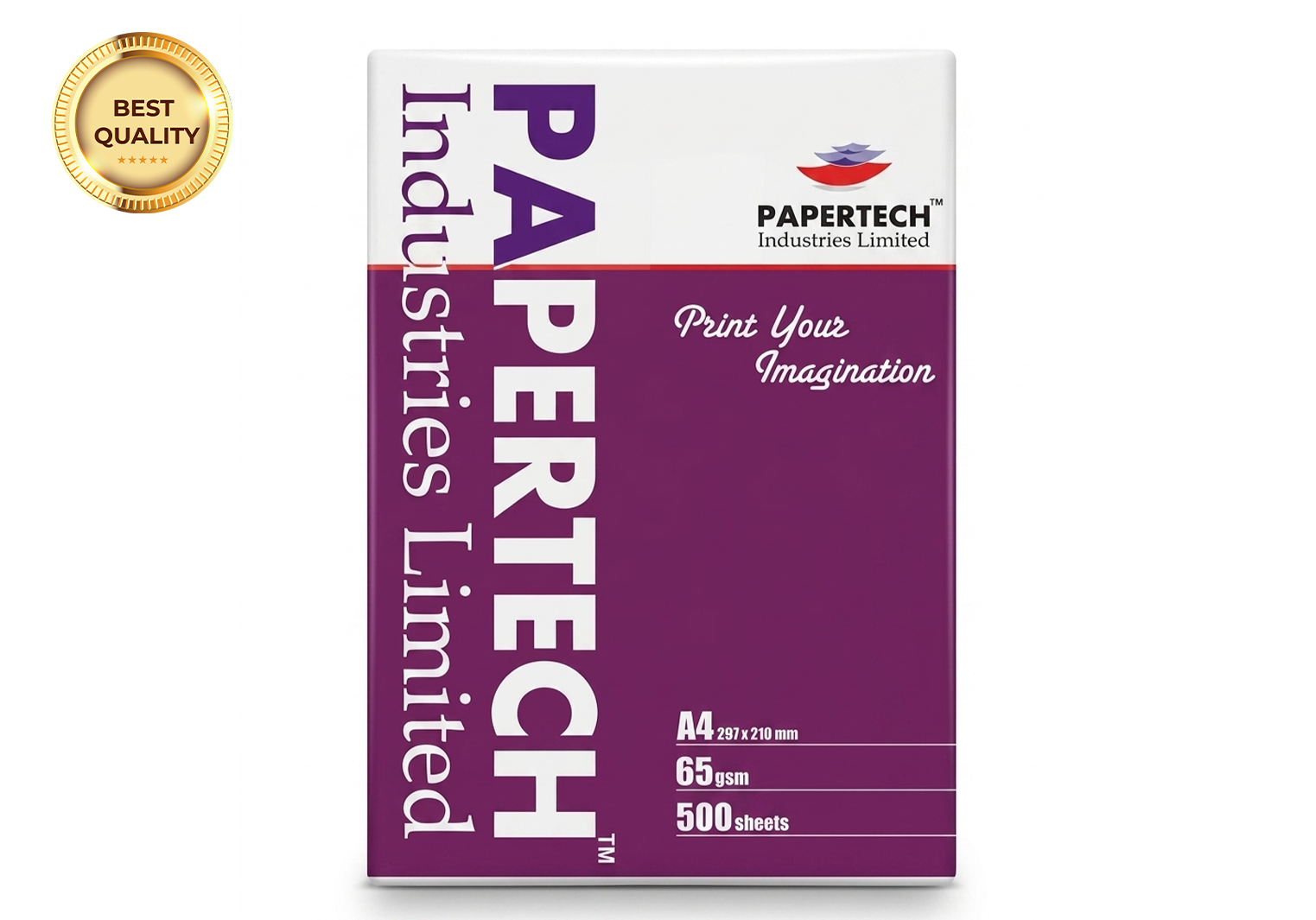 PaperTech A4 Size Offset Paper- 65 GSM (500 Sheets Premium Quality)